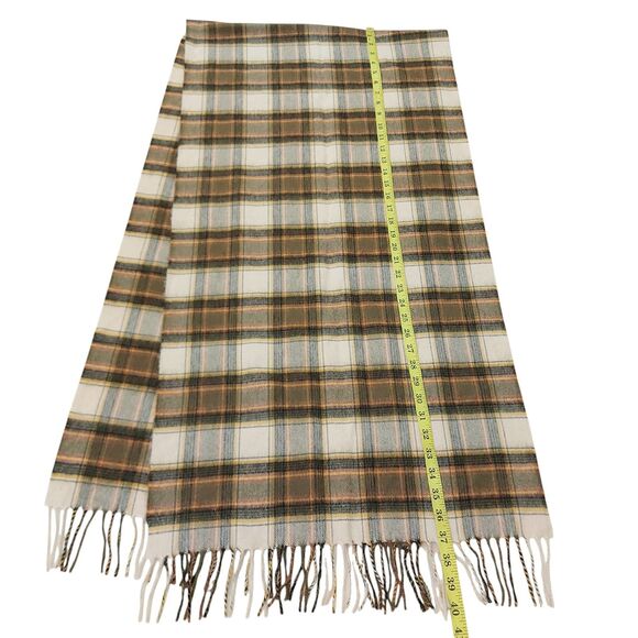 Aramita Campbell Scarf Adults One Size Brown Tartan Plaid Soft Cashmere Fringed - Picture 10 of 10